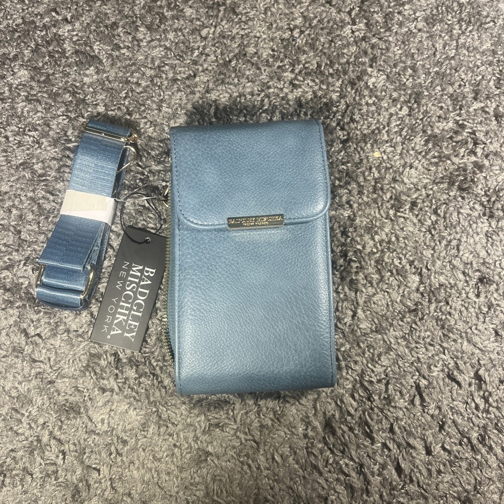 Badgley Mischka Denim Blue Crossbody Bag New